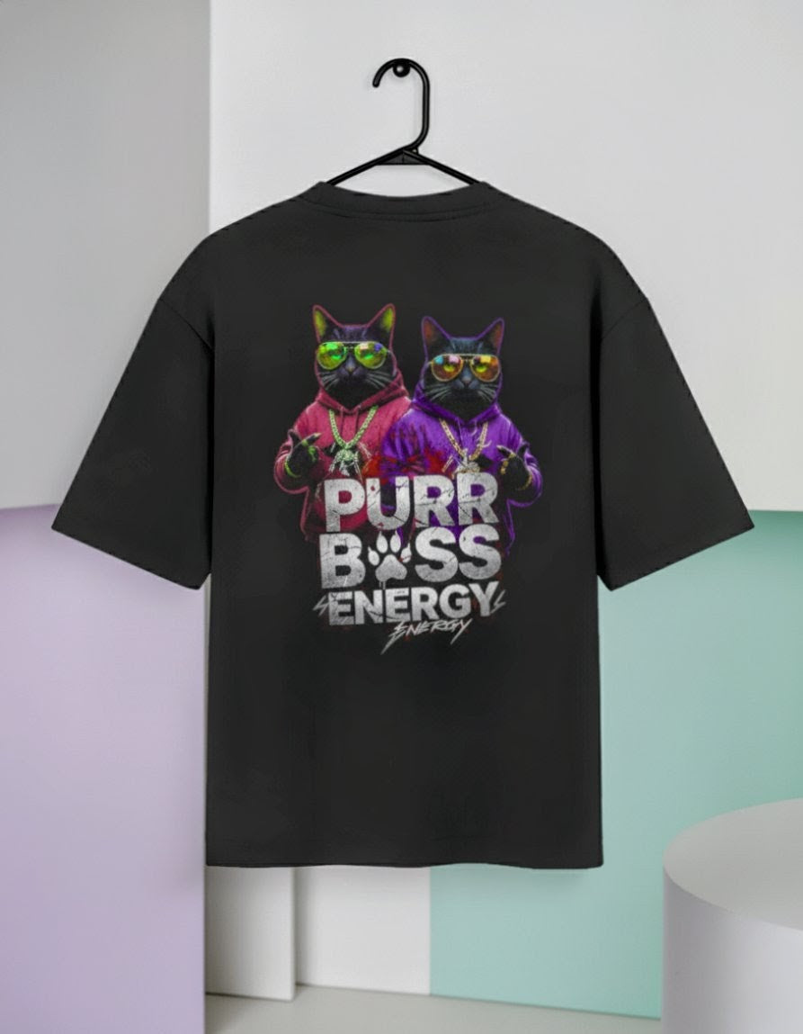 “PURR BOSS ENERGY” Unisex Oversized Standard T-Shirt